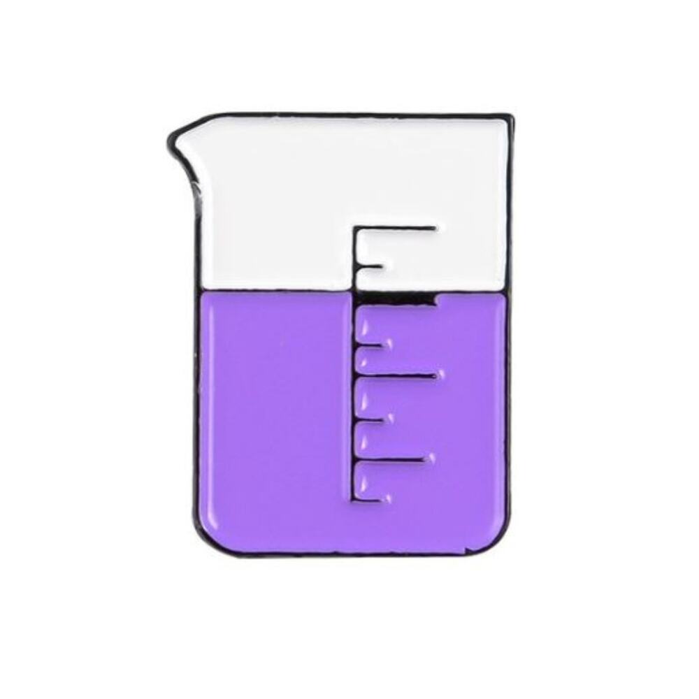 Purple Beaker Test Tube Science Brooch Pin